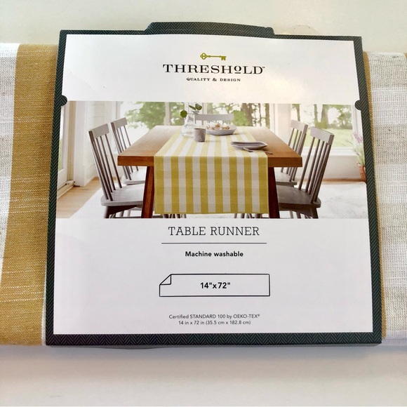 Threshold Table Runner Cotton Gingham Check 72” x 14” - Picture 6 of 8